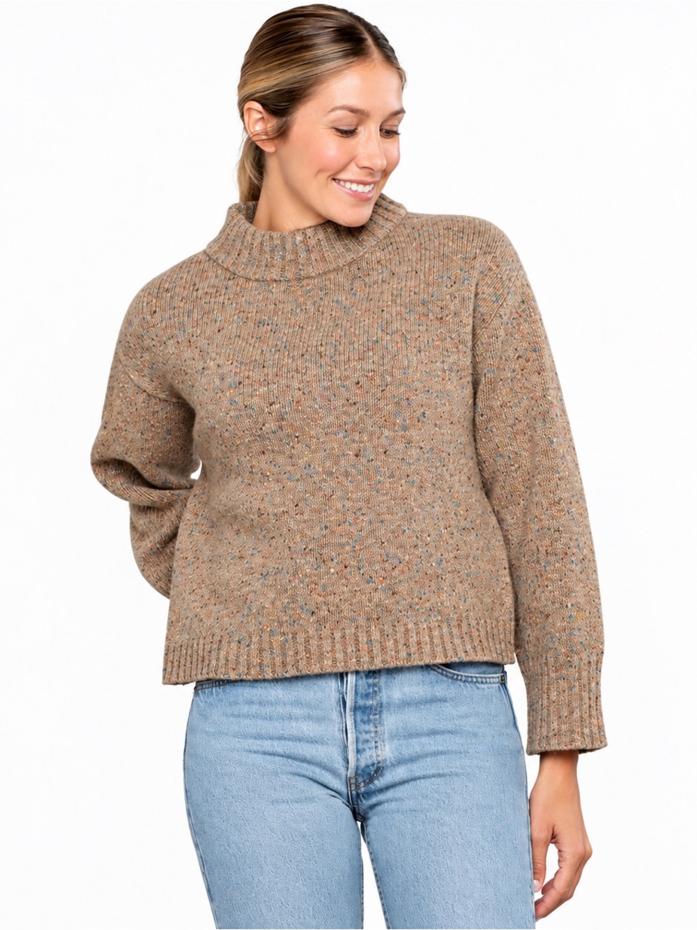 Toad & Co women’s mulesed wool donnegal pullover crew neck sweater size medium